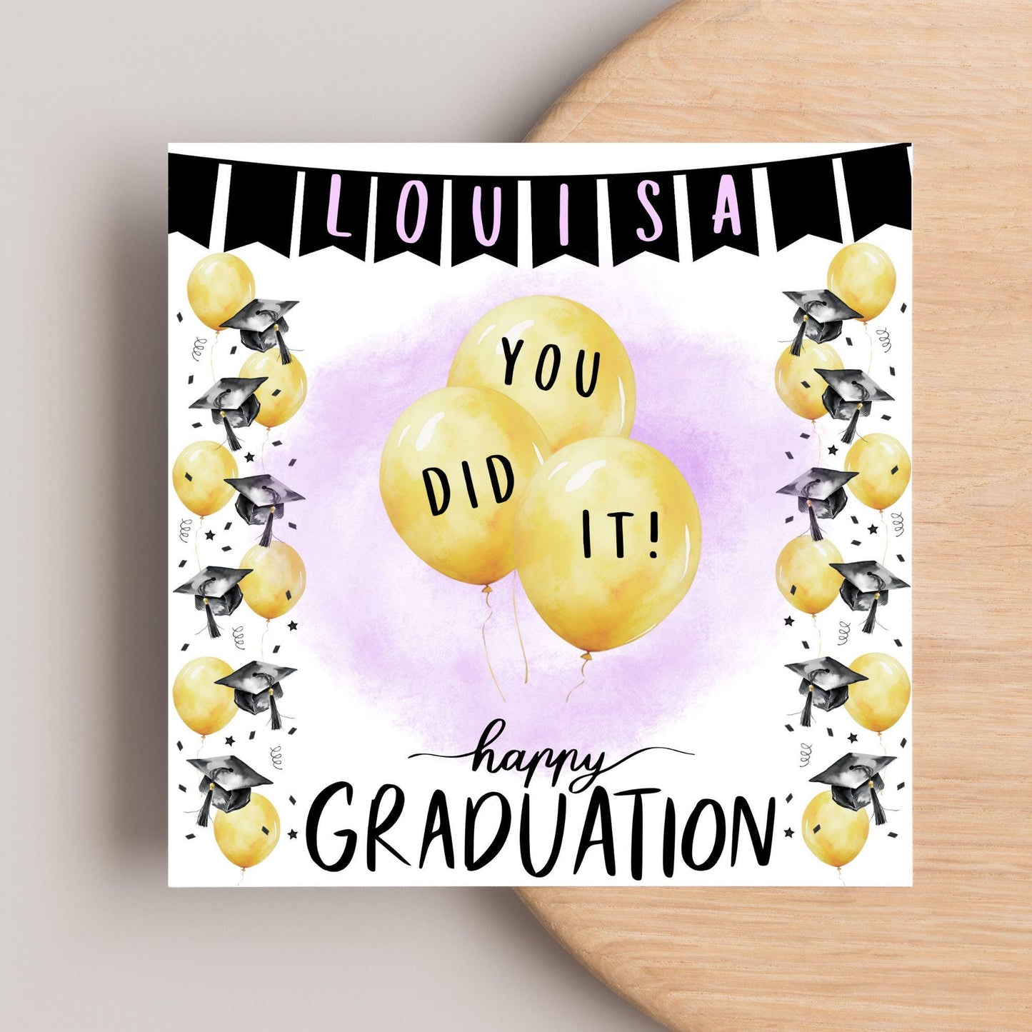 Personalised Graduation Congratulation Card, Well Done Card, Customised Well Done Card, Well Done Card from Mum, Well done Uncle, University