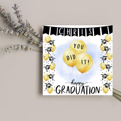 Personalised Graduation Congratulation Card, Well Done Card, Customised Well Done Card, Well Done Card from Mum, Well done Uncle, University