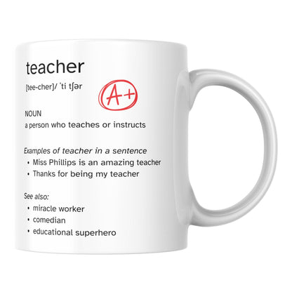 Personalised Thank You Teacher Mug, Gift for Teacher, End of Year, Teaching Mug, Retirement Gift