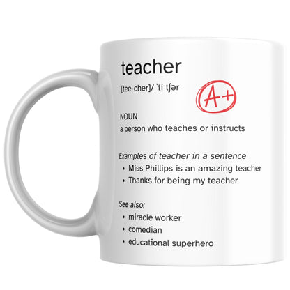Personalised Thank You Teacher Mug, Gift for Teacher, End of Year, Teaching Mug, Retirement Gift