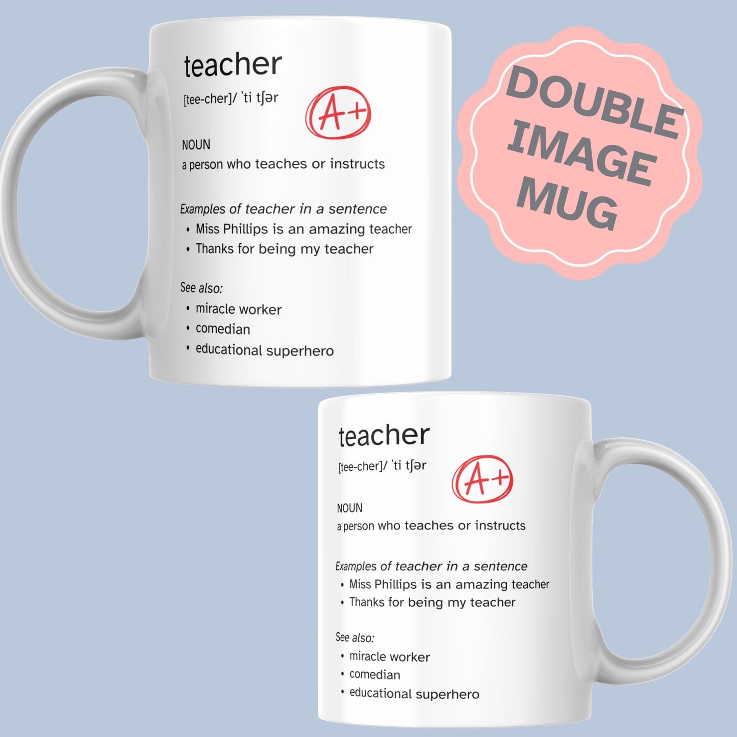Personalised Thank You Teacher Mug, Gift for Teacher, End of Year, Teaching Mug, Retirement Gift