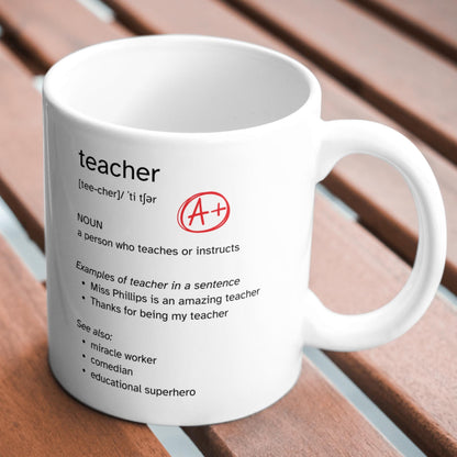 Personalised Thank You Teacher Mug, Gift for Teacher, End of Year, Teaching Mug, Retirement Gift