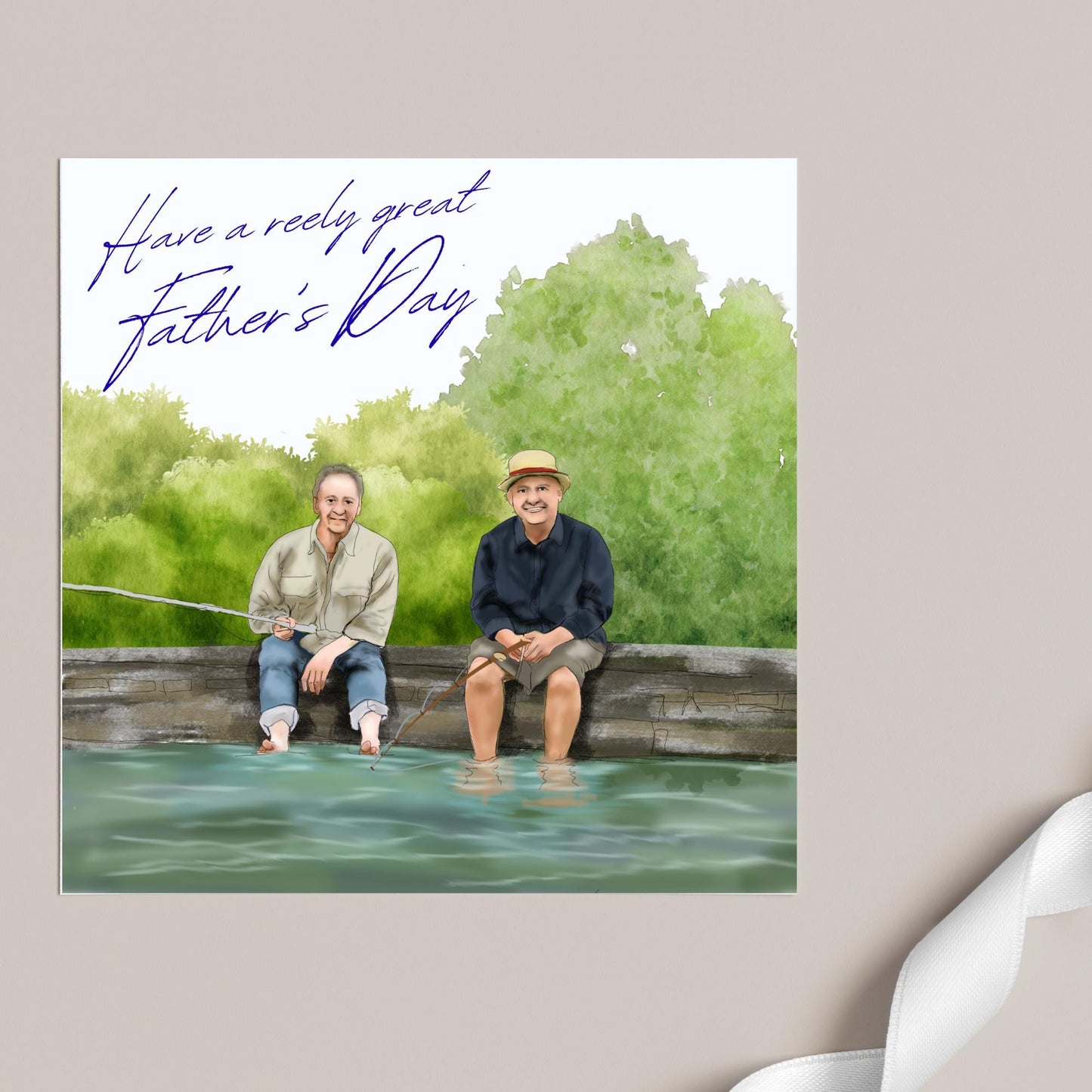 Mortimer and Whitehouse Gone Fishing Father's Day Card, Card for Dad, Bob Mortimer, Paul Whitehouse, Fishing