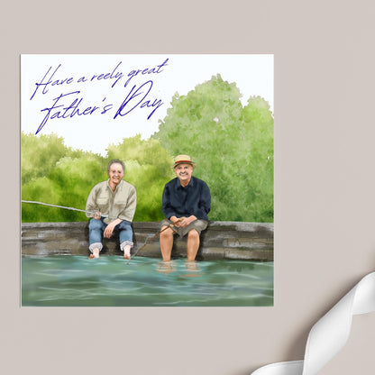 Mortimer and Whitehouse Gone Fishing Father's Day Card, Card for Dad, Bob Mortimer, Paul Whitehouse, Fishing