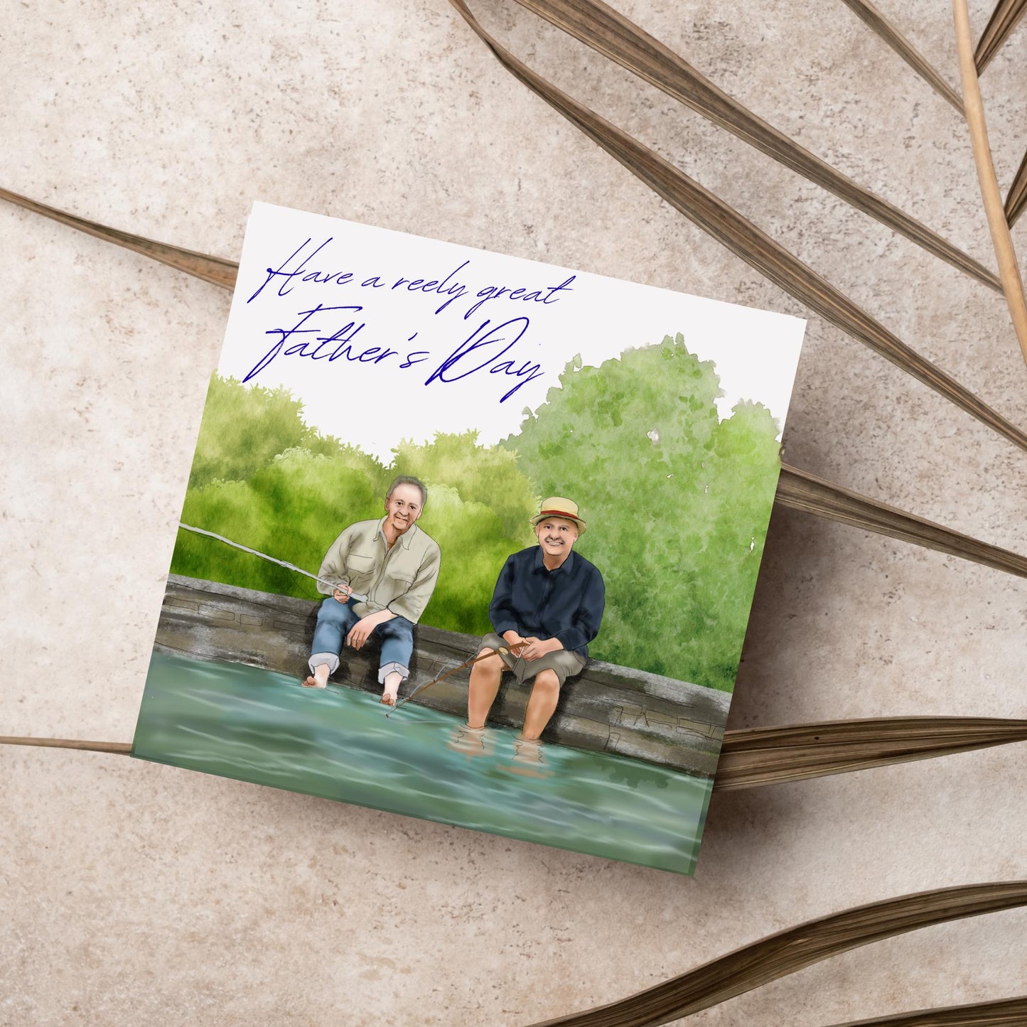 Mortimer and Whitehouse Gone Fishing Father's Day Card, Card for Dad, Bob Mortimer, Paul Whitehouse, Fishing