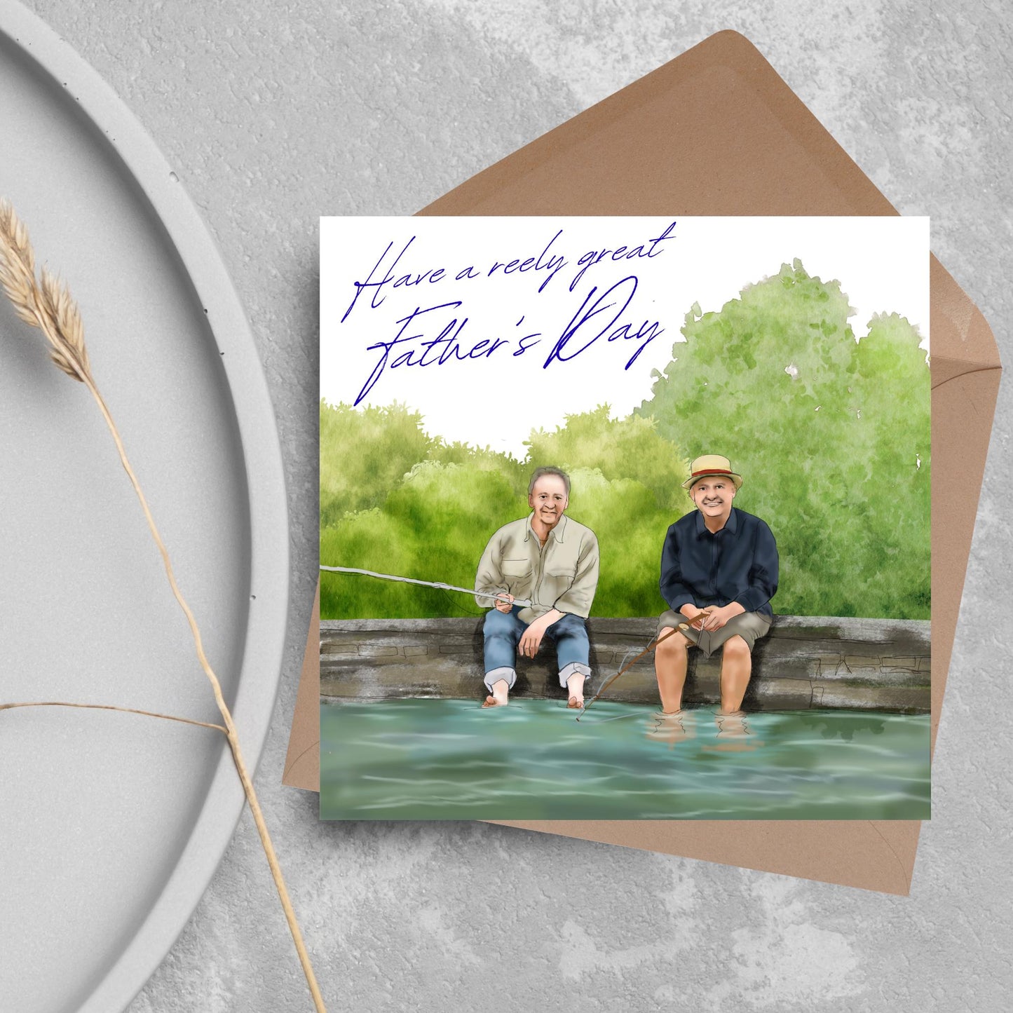 Mortimer and Whitehouse Gone Fishing Father's Day Card, Card for Dad, Bob Mortimer, Paul Whitehouse, Fishing