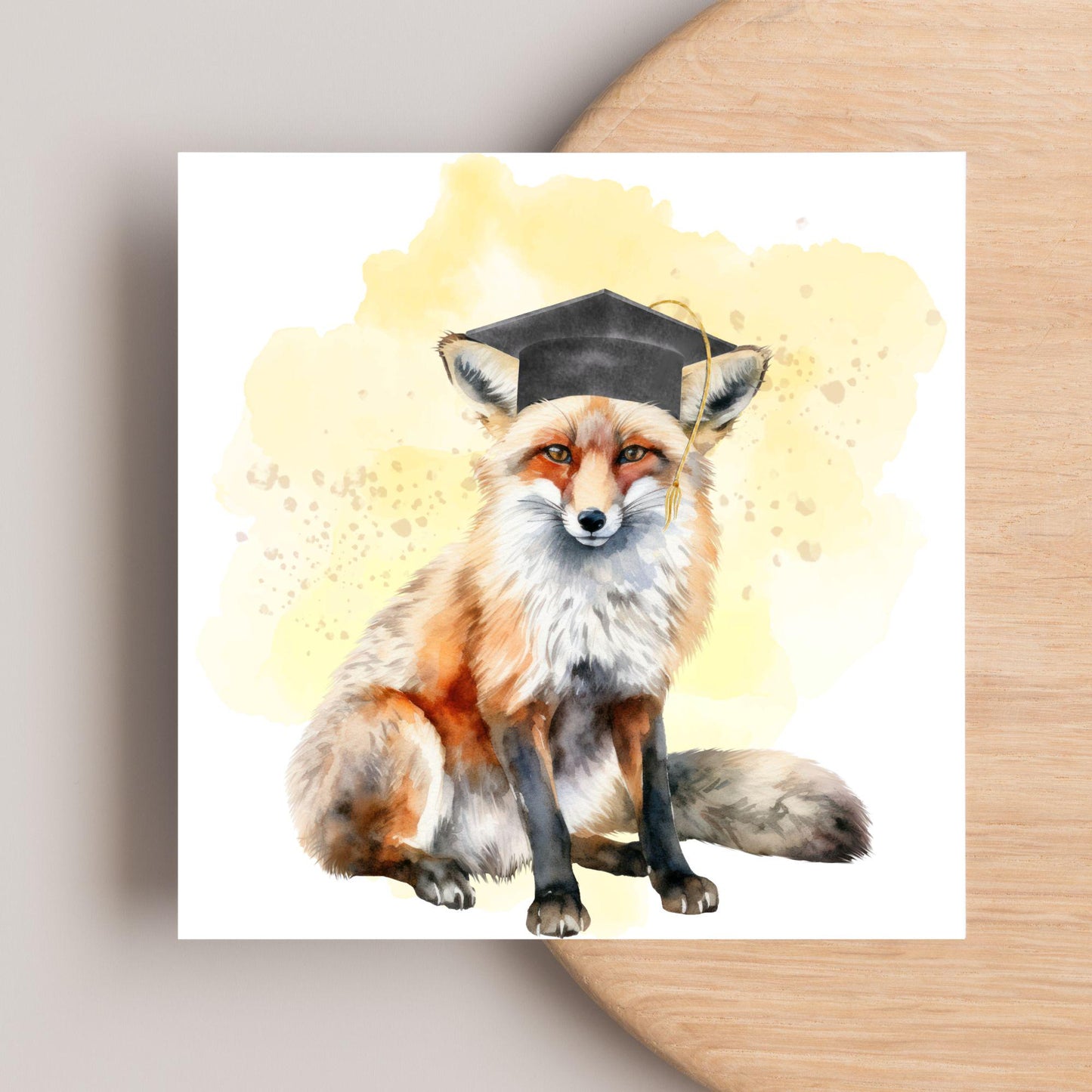 Graduation Card, Lucky the Fox Congratulations Card for University Graduates, Card for Him, Card for Her, Fox Lover, Choice of Colours