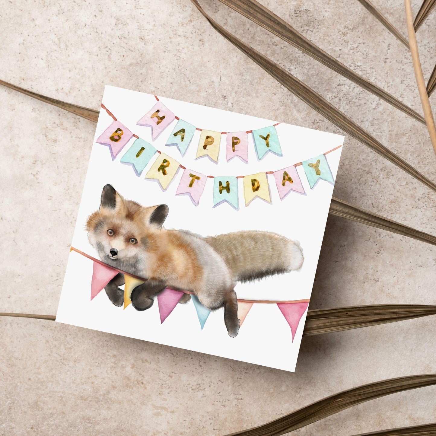 Fox Birthday Card, Cute Card for Fox Lovers, British Wildlife, Watercolour Fox, Birthday Card for Her, For Him
