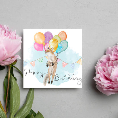 Fox Birthday Card, Cute Card for Fox Lovers, British Wildlife, Watercolour Fox, Birthday Card for Her, For Him