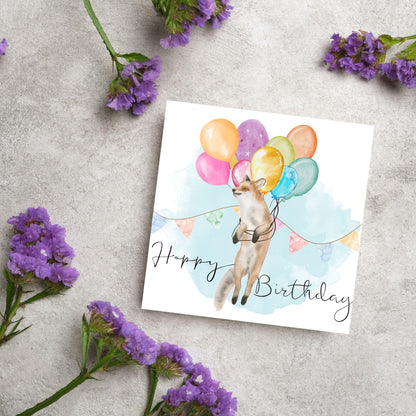 Fox Birthday Card, Cute Card for Fox Lovers, British Wildlife, Watercolour Fox, Birthday Card for Her, For Him