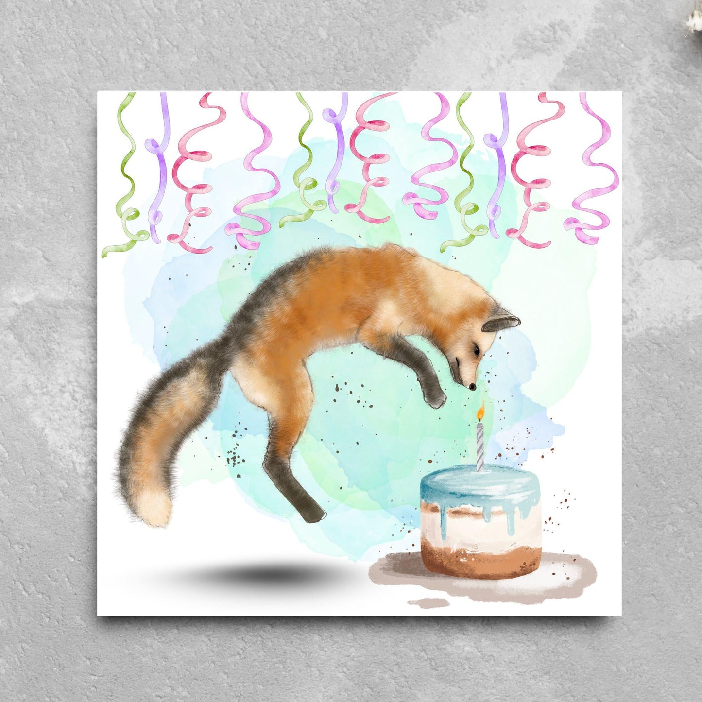 Fox Birthday Card, Cute Card for Fox Lovers, British Wildlife, Watercolour Fox, Birthday Card for Her, For Him
