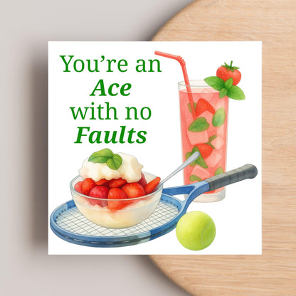 Tennis Card, Ace Birthday Card, Tennis Congratulations Card, Tennis Love Card, Tennis Pun Any Occasion Card, Sports Congrats, Wimbledon