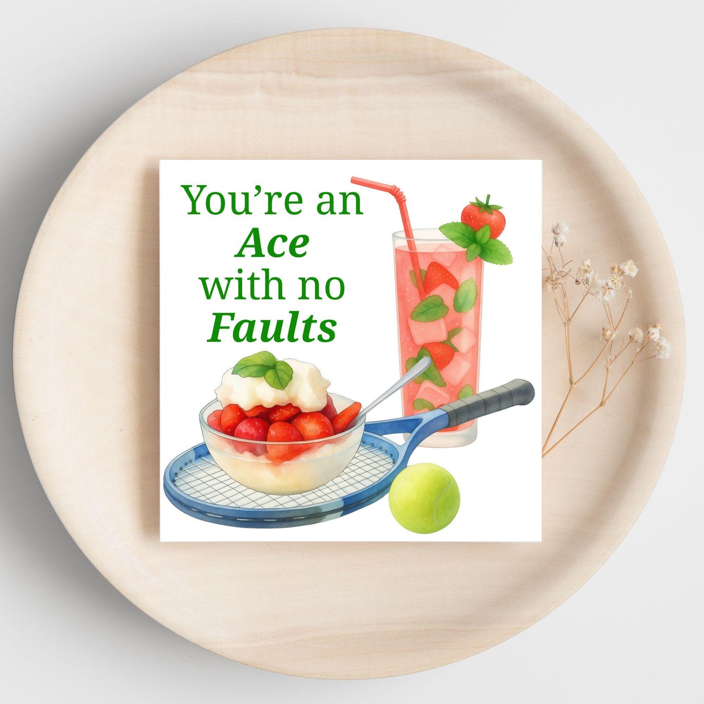 Tennis Card, Ace Birthday Card, Tennis Congratulations Card, Tennis Love Card, Tennis Pun Any Occasion Card, Sports Congrats, Wimbledon