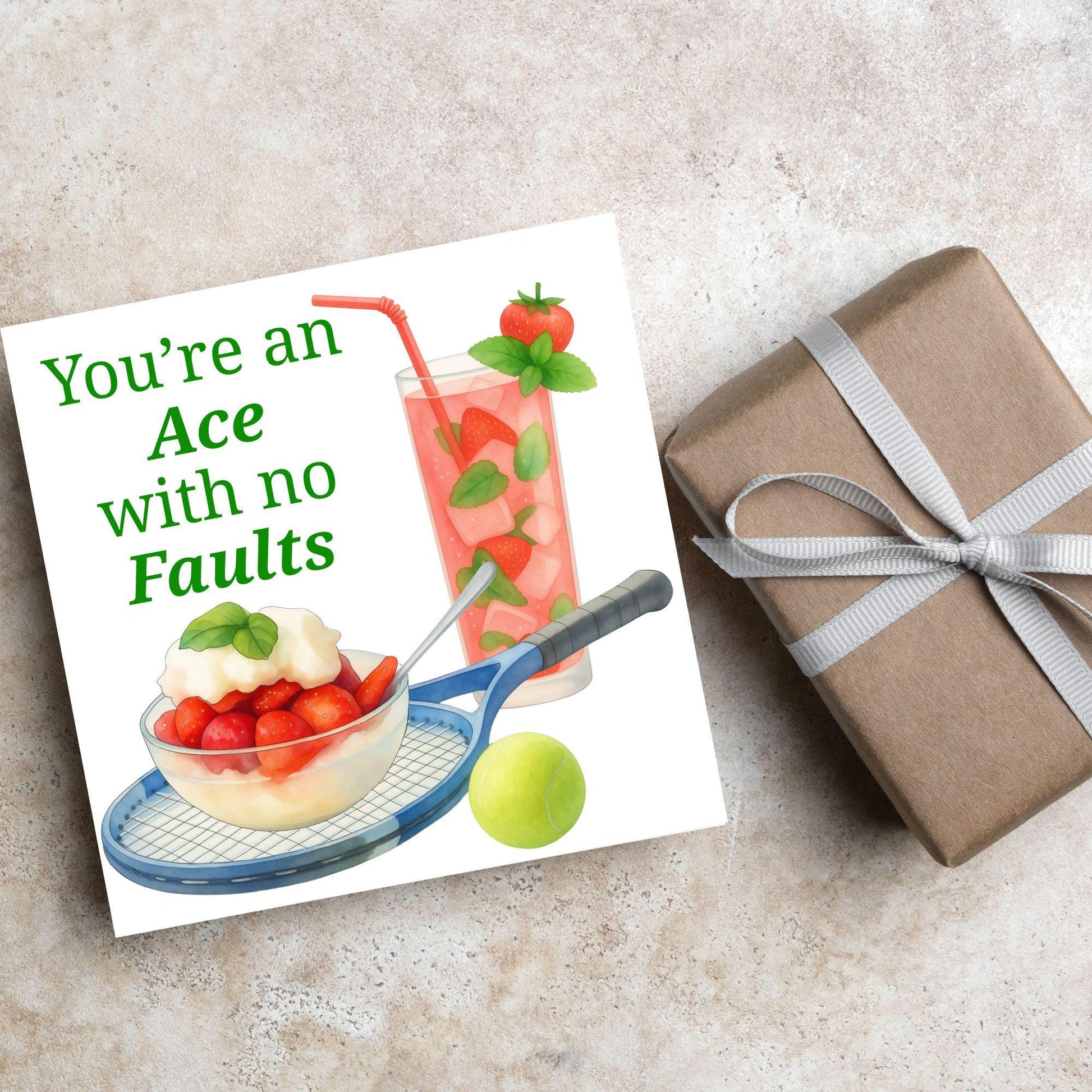 Tennis Card, Ace Birthday Card, Tennis Congratulations Card, Tennis Love Card, Tennis Pun Any Occasion Card, Sports Congrats, Wimbledon
