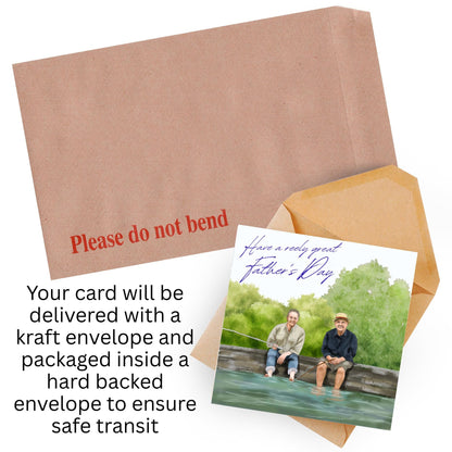 Mortimer and Whitehouse Gone Fishing Father's Day Card, Card for Dad, Bob Mortimer, Paul Whitehouse, Fishing