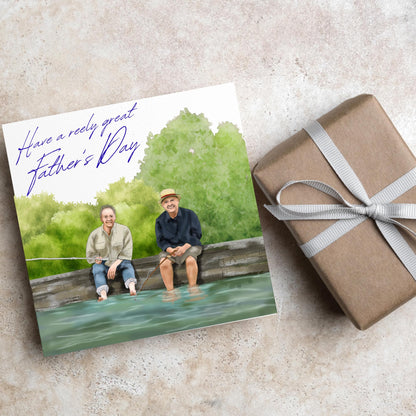 Mortimer and Whitehouse Gone Fishing Father's Day Card, Card for Dad, Bob Mortimer, Paul Whitehouse, Fishing