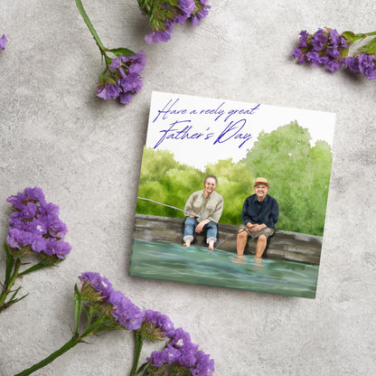 Mortimer and Whitehouse Gone Fishing Father's Day Card, Card for Dad, Bob Mortimer, Paul Whitehouse, Fishing