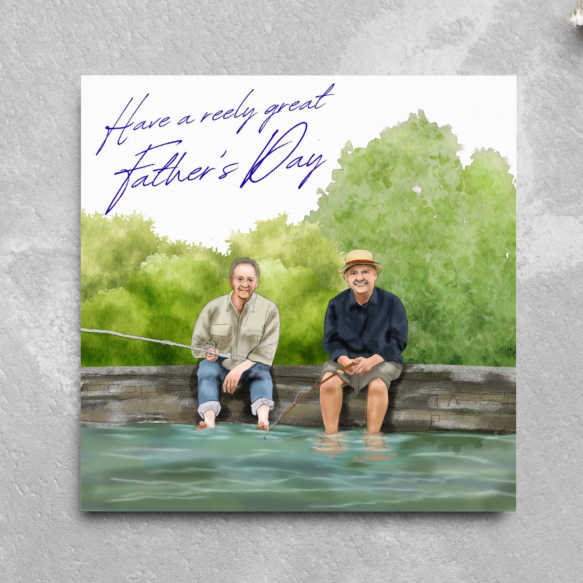 Mortimer and Whitehouse Gone Fishing Father's Day Card, Card for Dad, Bob Mortimer, Paul Whitehouse, Fishing