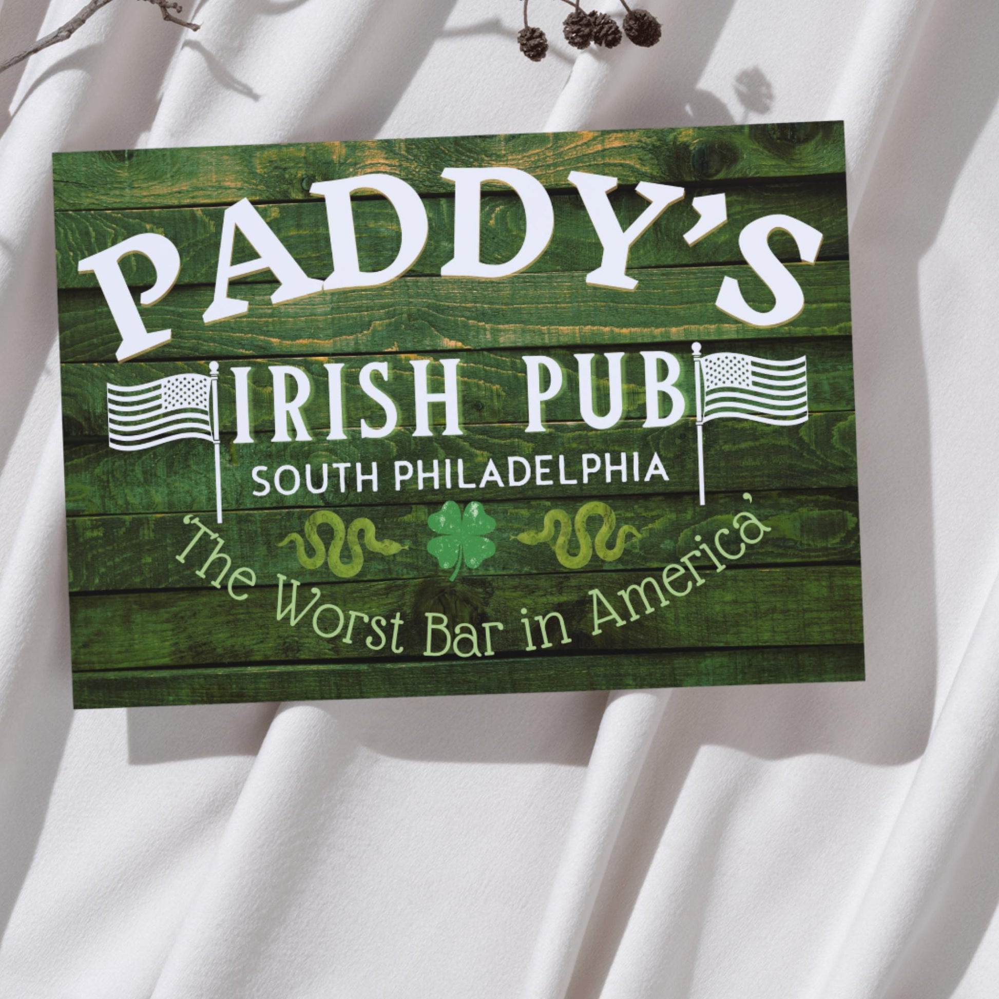 Paddys Pub Bar Sign Design A4 Print, High Quality Wall Art, Bar Wall Art, Home Bar Sign Always Sunny In Philadelphia Poster