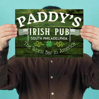 Paddys Pub Bar Sign Design A4 Print, High Quality Wall Art, Bar Wall Art, Home Bar Sign Always Sunny In Philadelphia Poster