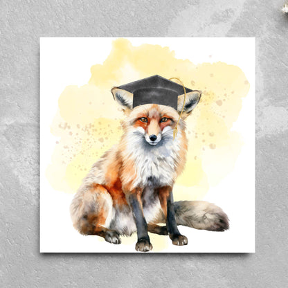 Graduation Card, Lucky the Fox Congratulations Card for University Graduates, Card for Him, Card for Her, Fox Lover, Choice of Colours