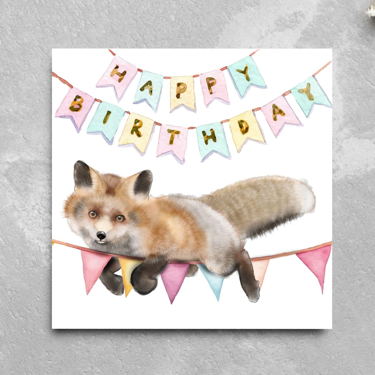 Fox Birthday Card, Cute Card for Fox Lovers, British Wildlife, Watercolour Fox, Birthday Card for Her, For Him