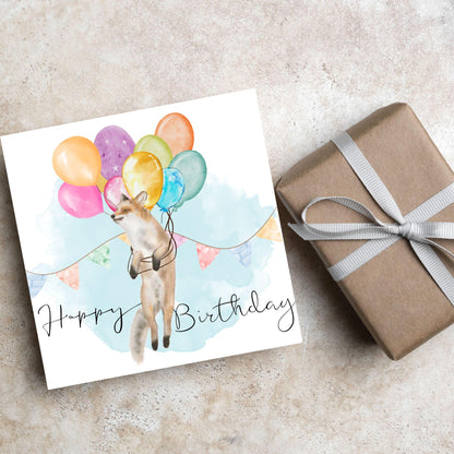 Fox Birthday Card, Cute Card for Fox Lovers, British Wildlife, Watercolour Fox, Birthday Card for Her, For Him