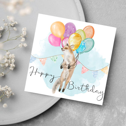 Fox Birthday Card, Cute Card for Fox Lovers, British Wildlife, Watercolour Fox, Birthday Card for Her, For Him