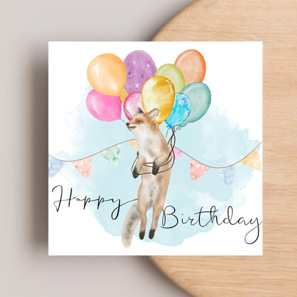 Fox Birthday Card, Cute Card for Fox Lovers, British Wildlife, Watercolour Fox, Birthday Card for Her, For Him