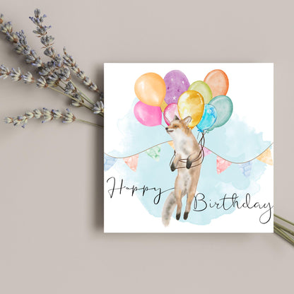 Fox Birthday Card, Cute Card for Fox Lovers, British Wildlife, Watercolour Fox, Birthday Card for Her, For Him