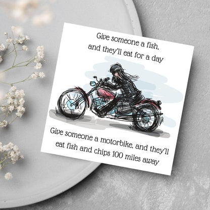 Motorbike Card for Any Occasion, Biker Card, Funny Card, Birthday Card, Any Occasion Card, Blank Card