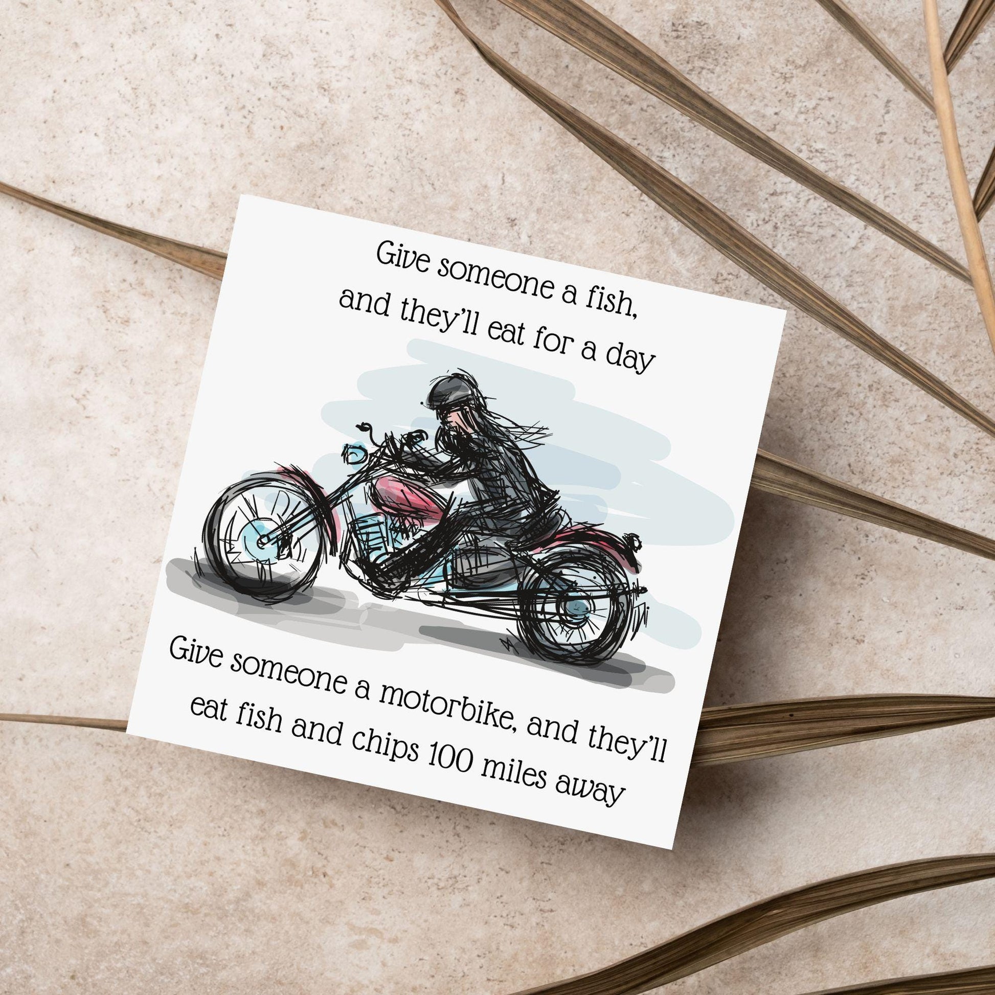 Motorbike Card for Any Occasion, Biker Card, Funny Card, Birthday Card, Any Occasion Card, Blank Card