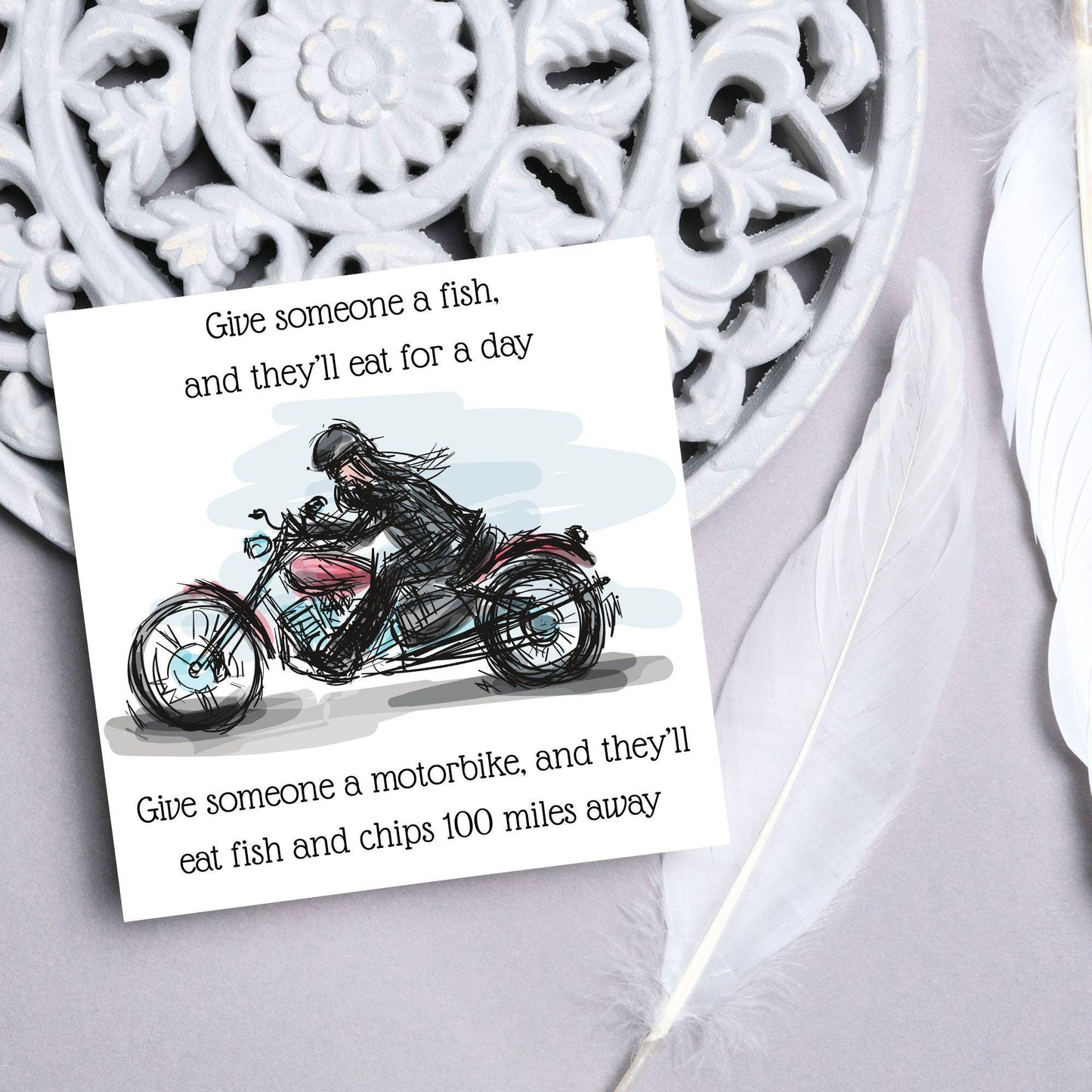 Motorbike Card for Any Occasion, Biker Card, Funny Card, Birthday Card, Any Occasion Card, Blank Card