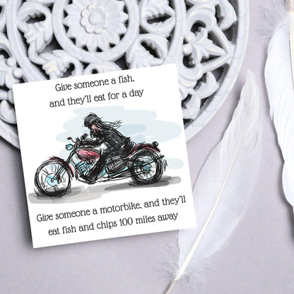 Motorbike Card for Any Occasion, Biker Card, Funny Card, Birthday Card, Any Occasion Card, Blank Card