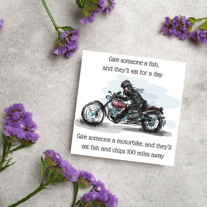 Motorbike Card for Any Occasion, Biker Card, Funny Card, Birthday Card, Any Occasion Card, Blank Card