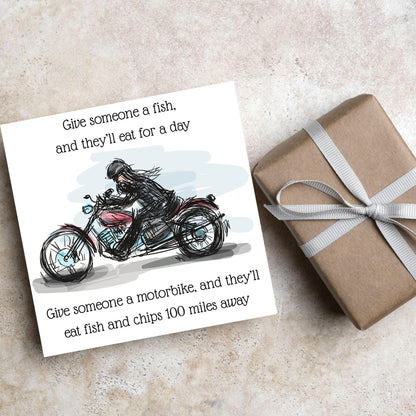 Motorbike Card for Any Occasion, Biker Card, Funny Card, Birthday Card, Any Occasion Card, Blank Card