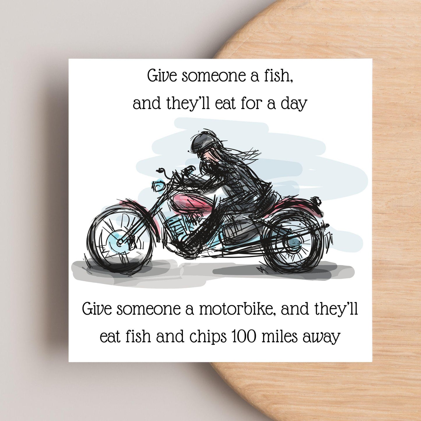 Motorbike Card for Any Occasion, Biker Card, Funny Card, Birthday Card, Any Occasion Card, Blank Card
