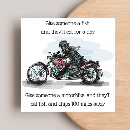 Motorbike Card for Any Occasion, Biker Card, Funny Card, Birthday Card, Any Occasion Card, Blank Card
