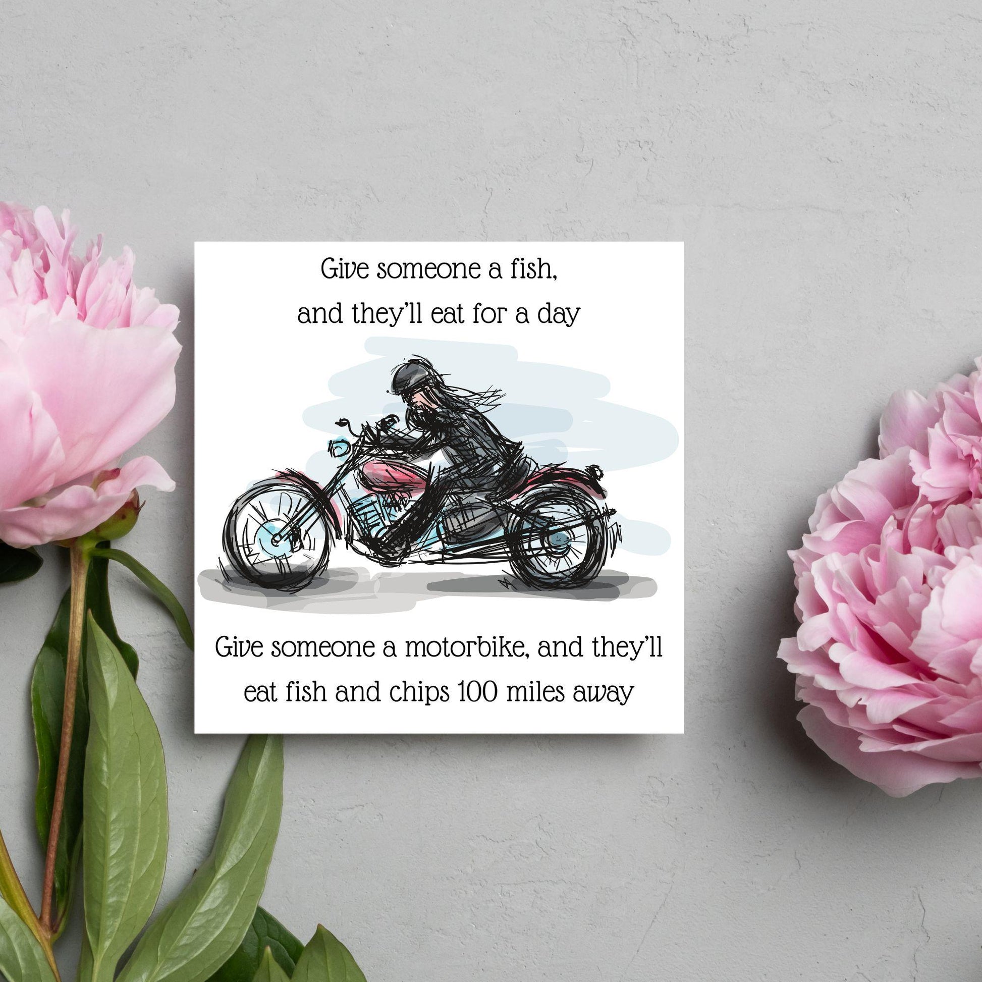 Motorbike Card for Any Occasion, Biker Card, Funny Card, Birthday Card, Any Occasion Card, Blank Card