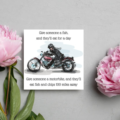 Motorbike Card for Any Occasion, Biker Card, Funny Card, Birthday Card, Any Occasion Card, Blank Card
