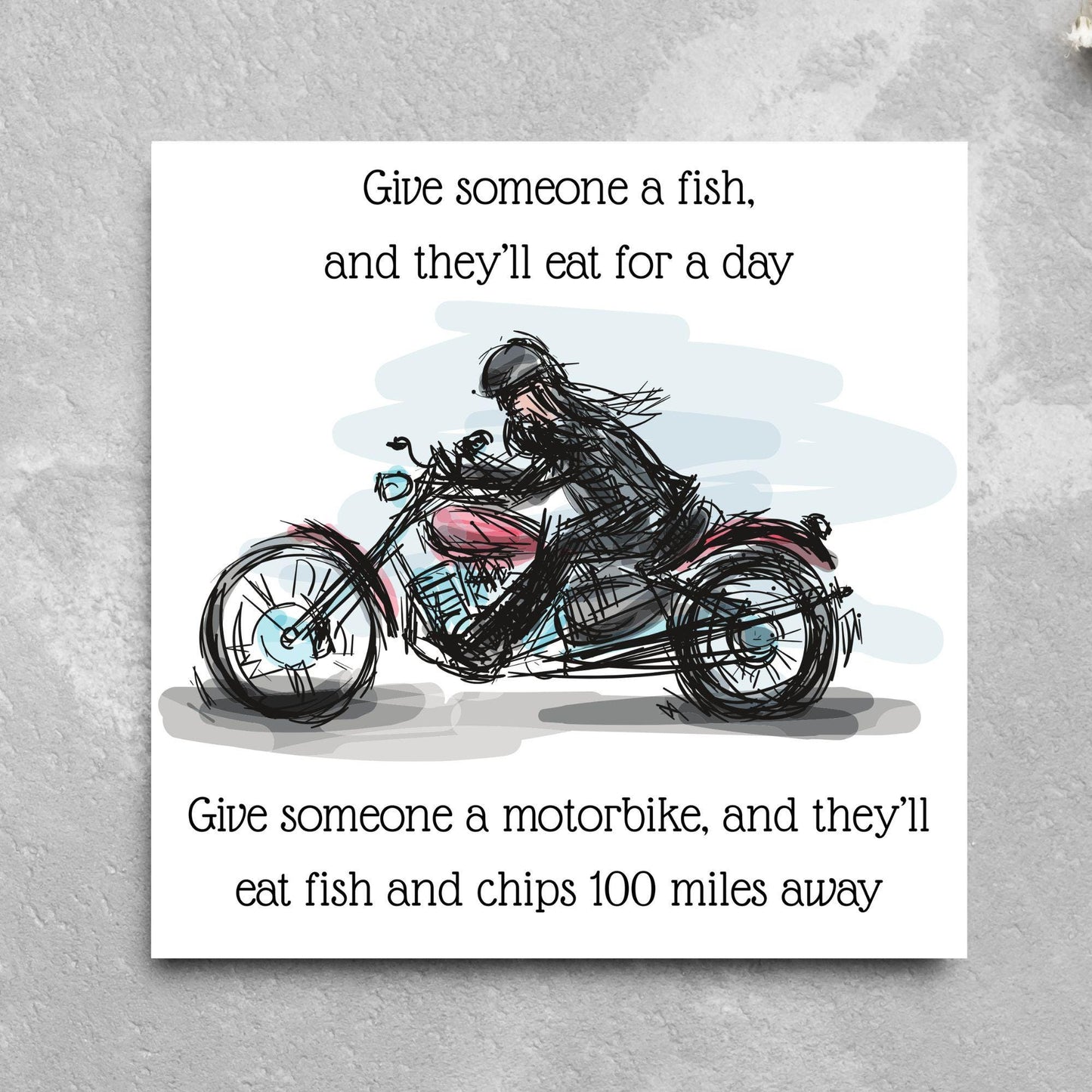 Motorbike Card for Any Occasion, Biker Card, Funny Card, Birthday Card, Any Occasion Card, Blank Card