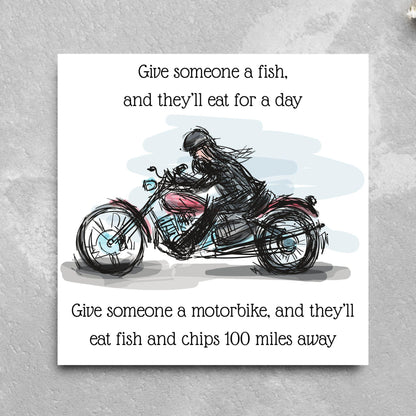 Motorbike Card for Any Occasion, Biker Card, Funny Card, Birthday Card, Any Occasion Card, Blank Card