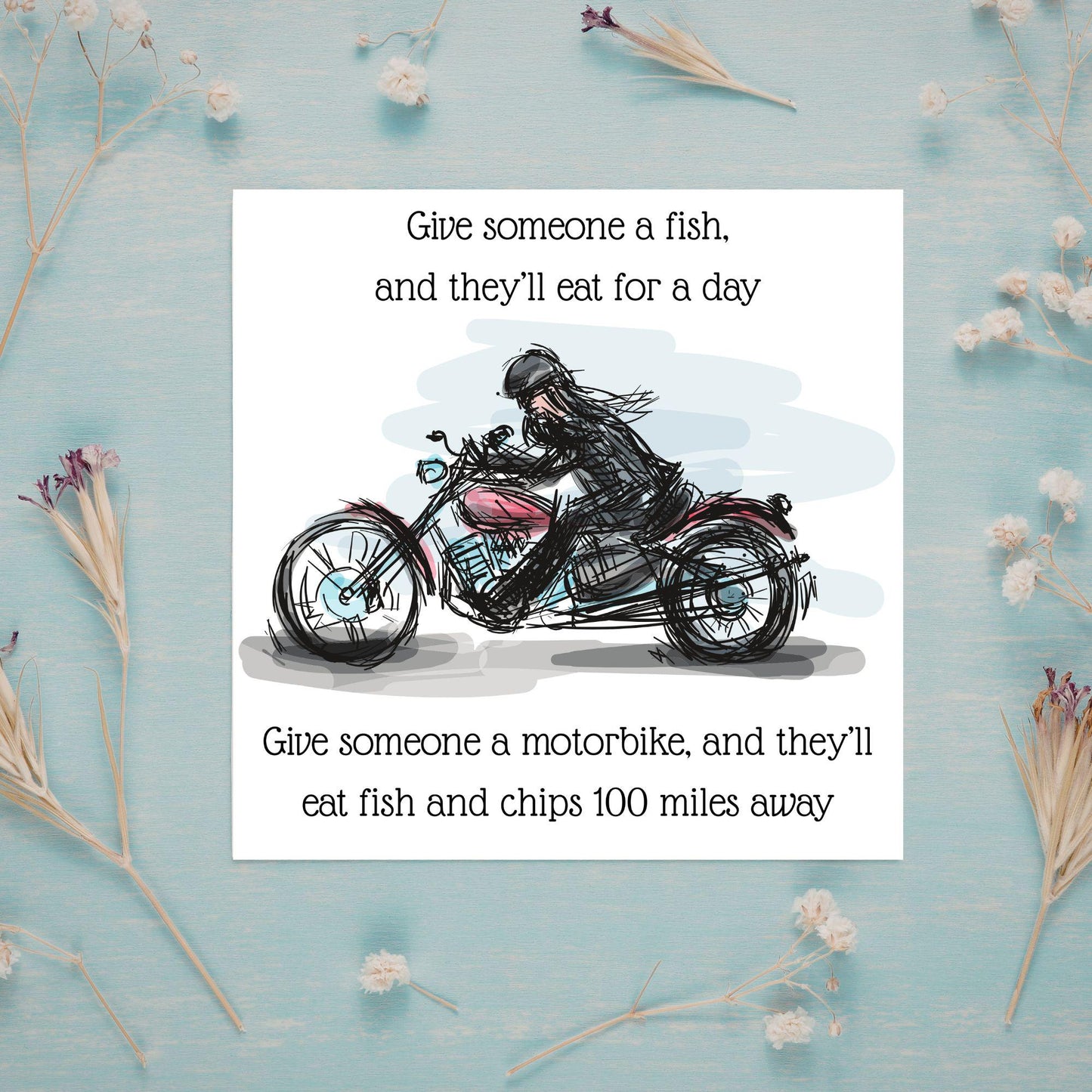 Motorbike Card for Any Occasion, Biker Card, Funny Card, Birthday Card, Any Occasion Card, Blank Card