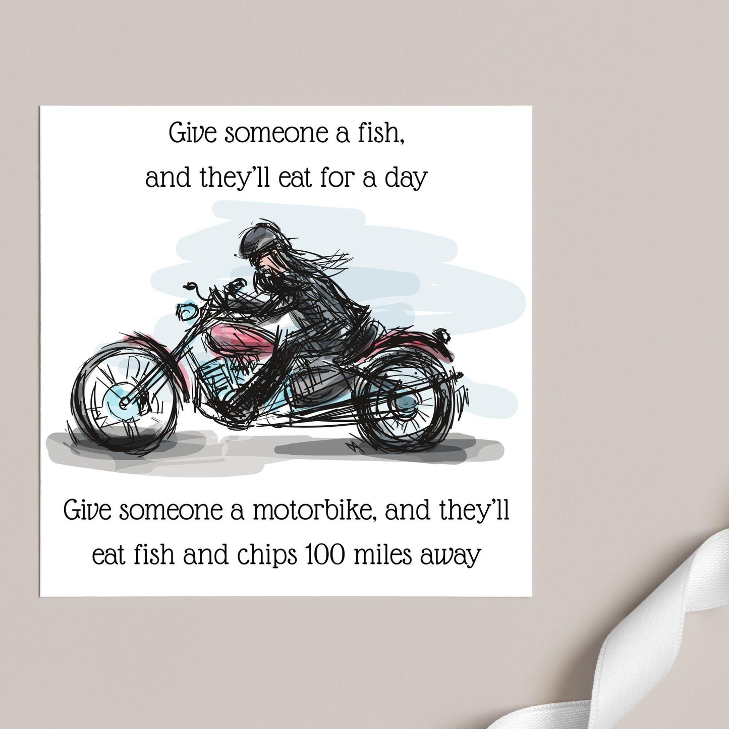 Motorbike Card for Any Occasion, Biker Card, Funny Card, Birthday Card, Any Occasion Card, Blank Card