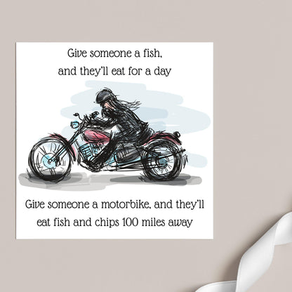 Motorbike Card for Any Occasion, Biker Card, Funny Card, Birthday Card, Any Occasion Card, Blank Card