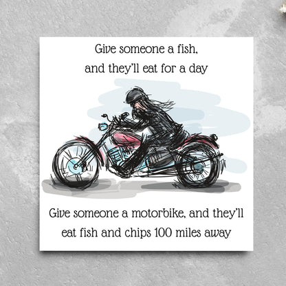 Motorbike Card for Any Occasion, Biker Card, Funny Card, Birthday Card, Any Occasion Card, Blank Card