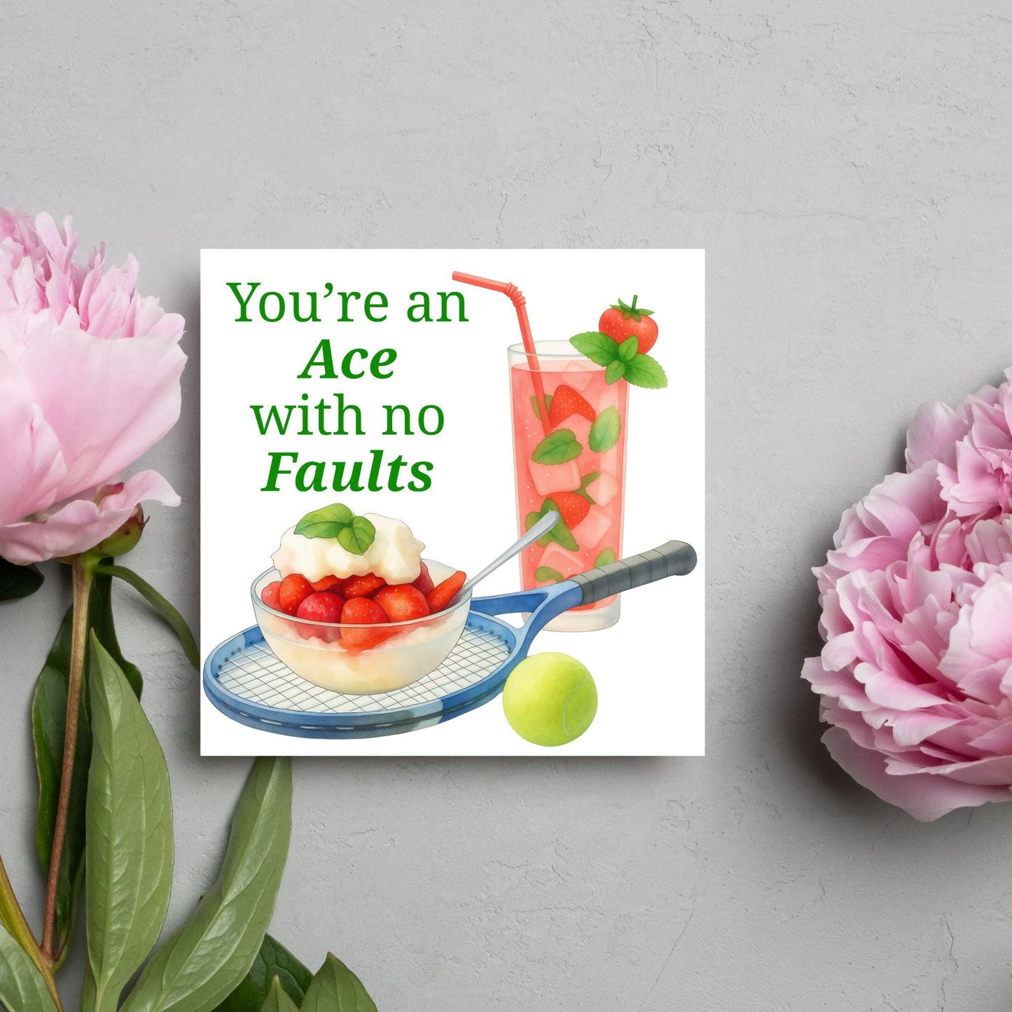 Tennis Card, Ace Birthday Card, Tennis Congratulations Card, Tennis Love Card, Tennis Pun Any Occasion Card, Sports Congrats, Wimbledon