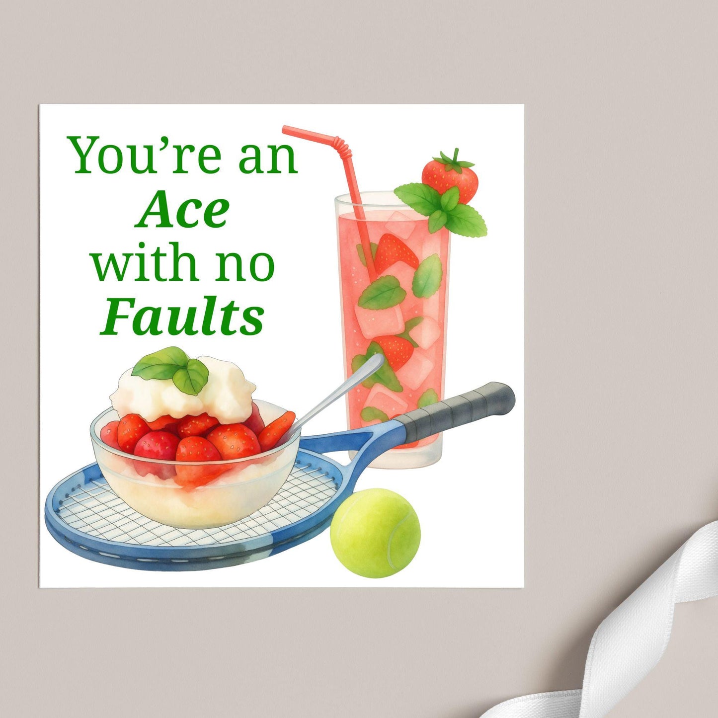Tennis Card, Ace Birthday Card, Tennis Congratulations Card, Tennis Love Card, Tennis Pun Any Occasion Card, Sports Congrats, Wimbledon
