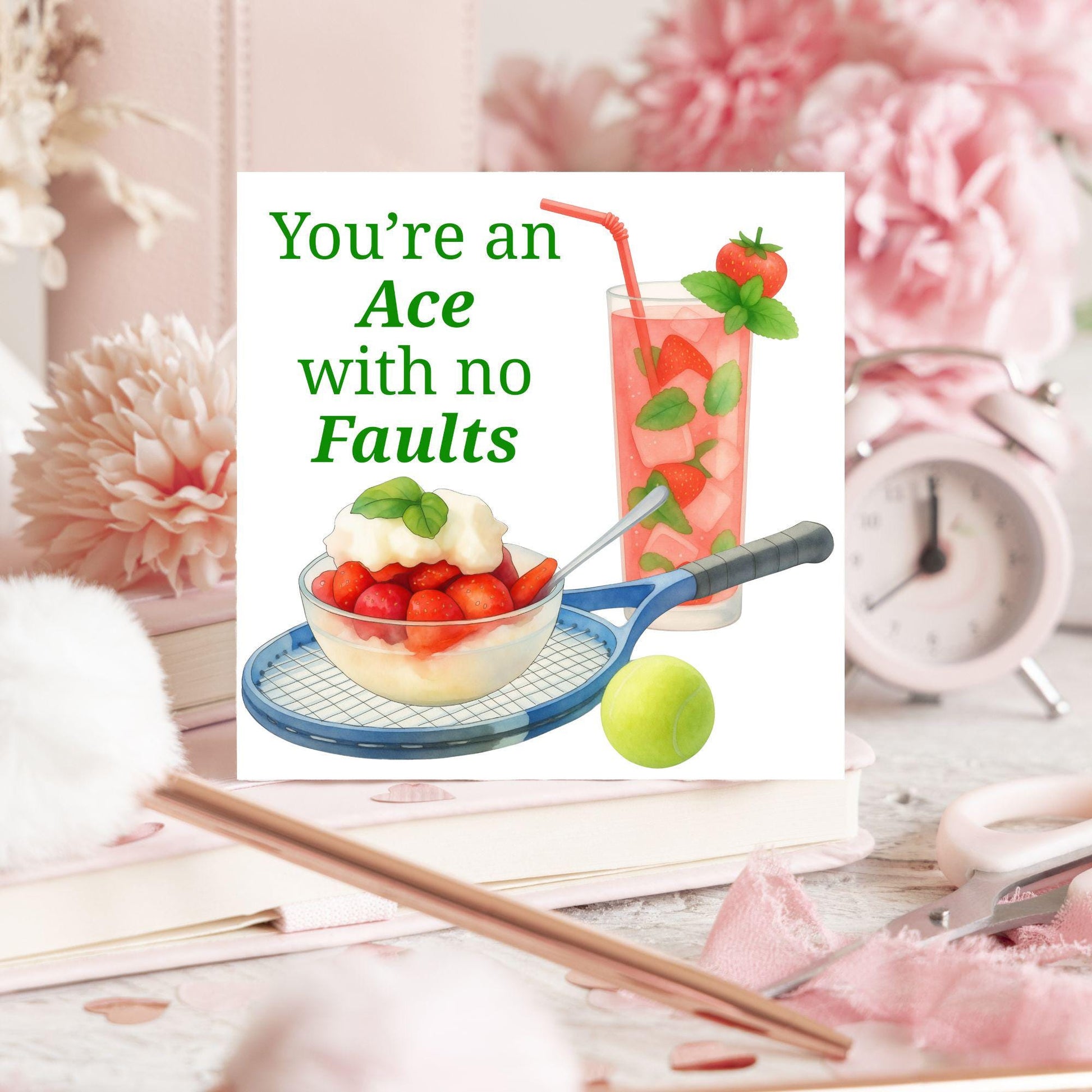 Tennis Card, Ace Birthday Card, Tennis Congratulations Card, Tennis Love Card, Tennis Pun Any Occasion Card, Sports Congrats, Wimbledon