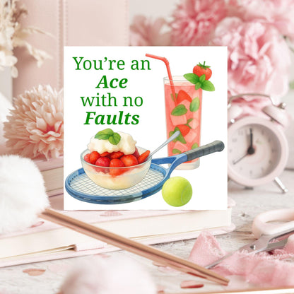 Tennis Card, Ace Birthday Card, Tennis Congratulations Card, Tennis Love Card, Tennis Pun Any Occasion Card, Sports Congrats, Wimbledon